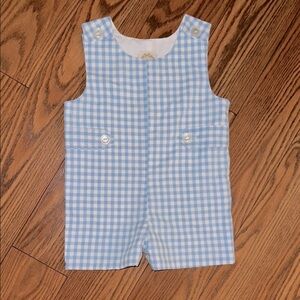 The Beaufort Bonnet Co. Jack Keene Jon Jon Blue Gingham Check Romper 2T